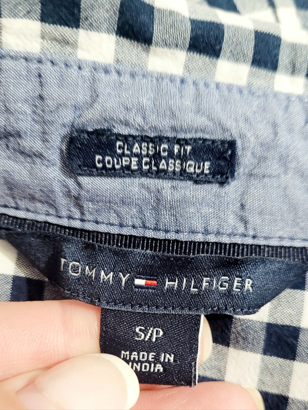 Tommy Hilfiger Classic Fit Gingham Shirt Women Size Small Blue White 100% Cotton - Picture 6 of 11